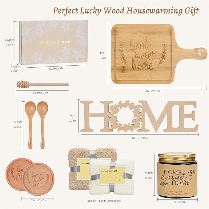 House Warming Gifts New Home,Housewarming Gift,New Home Gifts Ideas,Realtors Closing Gift for House Buyers,Home Sweet Home Bamboo Serving Board for Couple Women Men