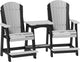 LuxCraft Poly Tete-a-Tete Patio Table and Counter Height Balcony Chairs with Umbrella Hole, Weatherproof Outdoor Patio Furniture Set for Outside - Amish Made in USA (Dove Gray & Black)