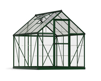 Palram - Canopia Hybrid 6' x 8' Polycarbonate Aluminum Greenhouse, Green
