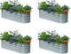 4-Pack Raised Garden Bed 6x2x1.5 ft, 17" Tall Galvanized Metal Planter Boxes Outdoor, Durable Steel Flower Bed for Herb Strawberry, Zn-Al-Mg Garden Boxes for Small Space - Brooklyn Grey