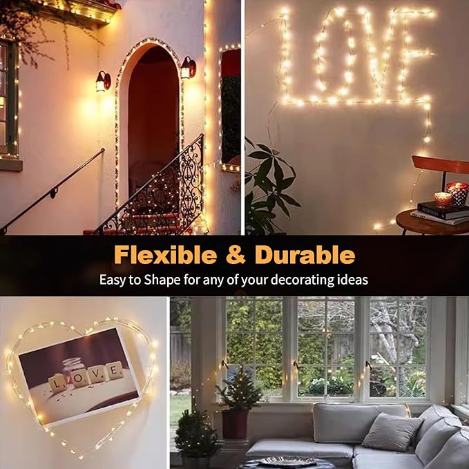 20 Pack LED Fairy Lights Battery Operated,3 Features Blinking Slowly Blinking & just on 7FT 20 LED Waterproof Mini Twinkle String Lights for Wedding Mason Jars Party Christmas Decorations(Warm White)