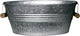 Headwind Vintage Collection 14-Inch Oval Galvanized Tub with Handles – Metal Wash Basin Planter - Galvanized Metal Tub for Indoor & Outdoor Use by Robert Allen