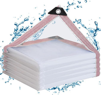 Clear Tarps Heavy Duty Waterproo 10x12 FT,Clear Plastic Tarp with Grommets,Transparent PVC Vinyl Tarpaulin for Outdoor,Plant,Garden,Chicken Coop,Patio,Cat Litter