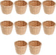 10pcs Small Woven Baskets Desktop Small Flower Pot Wicker Basket Succulent Planters Pencil Holder Portable Wicker Desk Organizer for Desktop Storage Garden Decor, 7.5x7.5x6cm