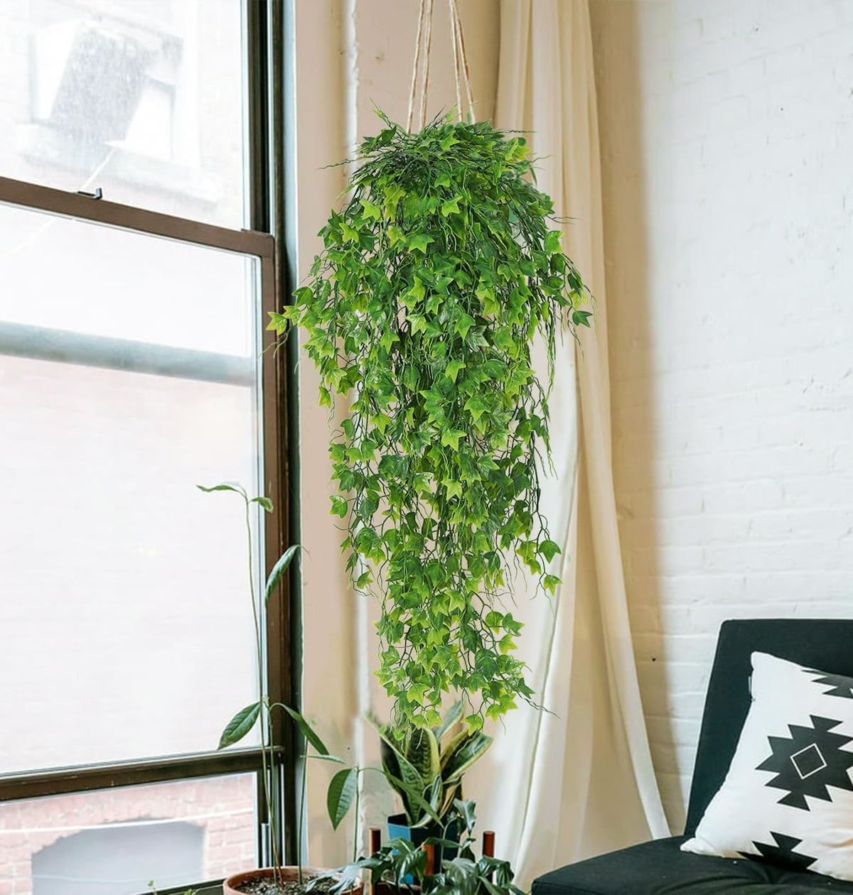 RECUTMS 3Pcs Green Artificial Plant Faux Ivy Greenery Fake Hanging Plants