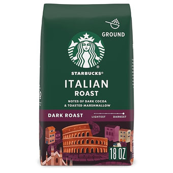 Starbucks Ground Coffee, Dark Roast Coffee, Italian Roast, 100% Arabica, 1 bag (18 oz)