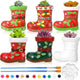 Pasimy 6 Set Ceramics to Paint DIY Ceramic Succulent Planter Pots Paint Your Own Flower Pots Craft Kit Unpainted Bisque Flowerpot with Brush Palette for Family Activity Holiday Gifts(Christmas Boot)