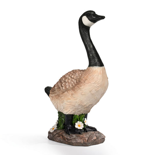 GIGALUMI 19" Large Porch Canada Goose Statue, Durable Resin Garden Decor, Hand-Painted Animal Sculpture Indoor Outdoor, Patio Lawn Yard Art Ornaments, Birthday Housewarming Gift for Women Mom Grandma