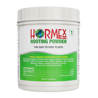 Hormex Rooting Powder #1 (0.10 IBA)- Rooting Hormone for Delicate Houseplants, Garden Herbs & Succulent Cuttings - Root Stimulator for Plant Cloning - Strong Growth for Maximum Propagation Success,1LB