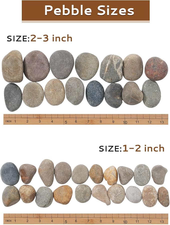 FAHAXIKI Natural River Rocks-5 lbs of Pebbles and River Stones,2-3 Inch Plant Rocks for Landscaping,Garden Paving,Crafting,Walkways,and Outdoor Decorative Stone,Mexican Beach River Rocks