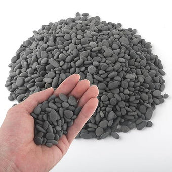 Quibbay 5 lbs Pebbles, 0.1-0.4 Inch Small Pebbles for Pots Indoor Plants, Succulent, Vase, Fish Tank, Decorative River Rocks for Garden Landscaping, Home Decor, Outdoor Paving, Grey
