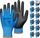 KAYGO Safety Work Gloves PU Coated-12 Pairs, KG11PB, Seamless Knit Glove with Polyurethane Coated Smooth Grip on Palm & Fingers, for Men and Women, Ideal for General Duty Work (XX-Large,Blue)