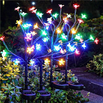 IUEECEN Solar Garden Lights Waterproof, Solar Lights Outdoor Decorative 4Pack,80Led Solar Powered Flowers Garden Decor,Fairy Lights Yard,Pathway,Outside Decorations,Gardening Gifts for Women Mom