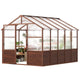 Jocoevol 8x10FT Walk-in Wooden Greenhouse for Outdoor Garden Backyard