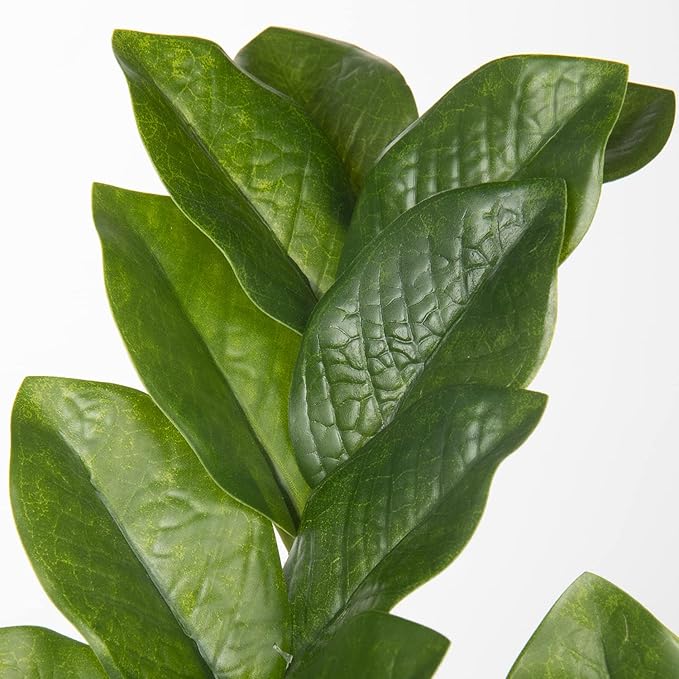 Briful Faux Plants Indoor 17" Artificial ZZ Plants in Ceramic Pot Fake Potted Zamioculcas Silk Plants for Home Table Decor Bedroom Aesthetic (1Pack)
