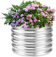 17" Tall Round Outdoor Garden Raised Garden Bed Kits-0.8MM Thick Metal Raised Planter Bed/Ground Planter Box for Variety of Flowers,Herbs,Vegetables,Trees (Silver, 24 Dia X 16.5 inches)