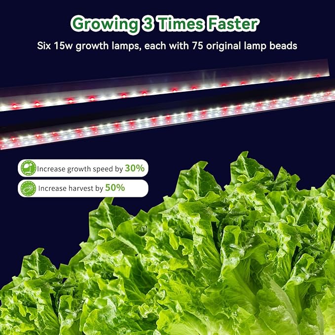 Indoor Garden Hydroponics Growing System Kit, Dual Implant Configuration for Vegetable Fruit Herb Seedling Cultivation and Large-Scale Planting,Double Water Pump，LED Grow Light