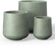 Kante 15.3"+11.6"+8.2" Dia Round Concrete Planter, Large Outdoor Indoor Planter Pots Containers with Drainage Holes and Rubber Plug for Home Garden Patio, Mint Green