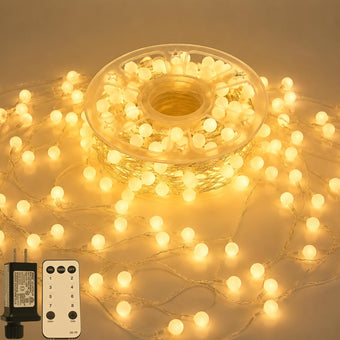 HelixBeam Warm Globe LED String Lights Indoor Bedroom 66FT 200LED Remote