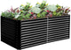 Land Guard 6x3x3ft Rectangular Galvanized Raised Garden Beds, Large-Capacity Metal Planter Box Outdoor, Durable Deep Raised Garden Bed 3ft Tall, Raised Beds for Gardening Vegetables, Dark Grey