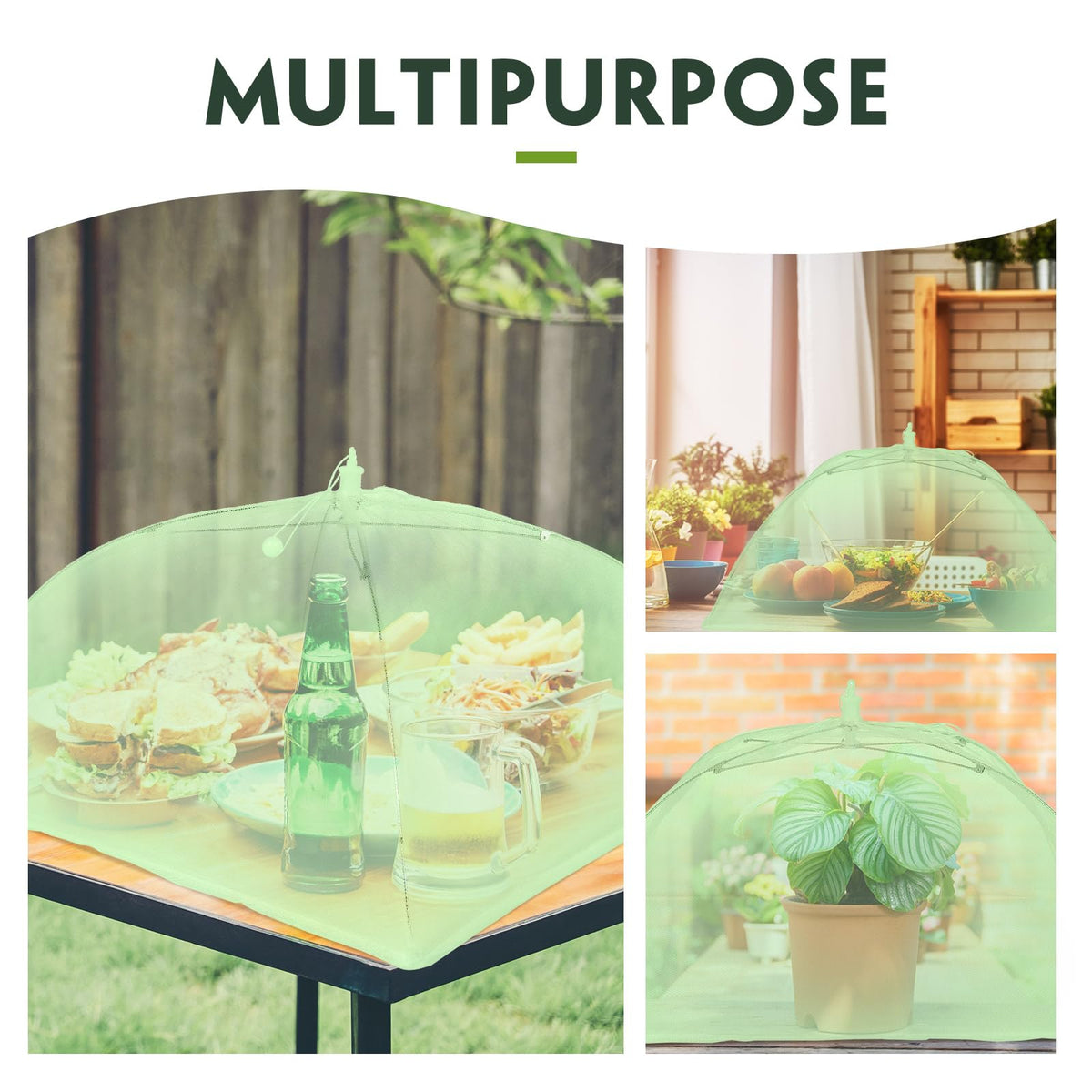 Sawysine 4 Pack Mesh Plant Cover Dome Tent Protector,15 X 15 Inch,Green