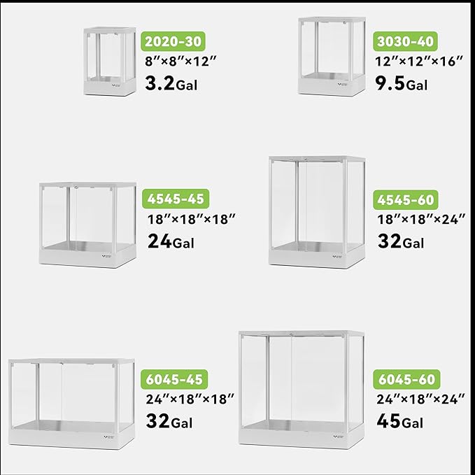 ADVINCI Reptile Terrarium 12"x12"x16" 9.5 Gallon,Aluminum Frame,Full Glass Tank Enclosure for Small Reptiles, Geckos, Frogs, Lizards, Snakes, Spiders, Turtles, Vertical Rainforest Habitat
