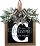 Last Name All Year Wreath, for Front Doors, Spring, Fall, 26 Last Name Letters All Year Round Wreaths, Suitable for Wedding Decorations, Home Porches, Farmhouses, Yards, Garden Decorations, Gifts (C)