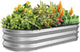 Kesfitt Raised Garden Bed, 5x2x1 FT Galvanized Steel Metal Raised Garden Bed, Oval Open-Bottom Design, 12-Inch Deep for Outdoor Vegetable & Herb Gardening, Silver