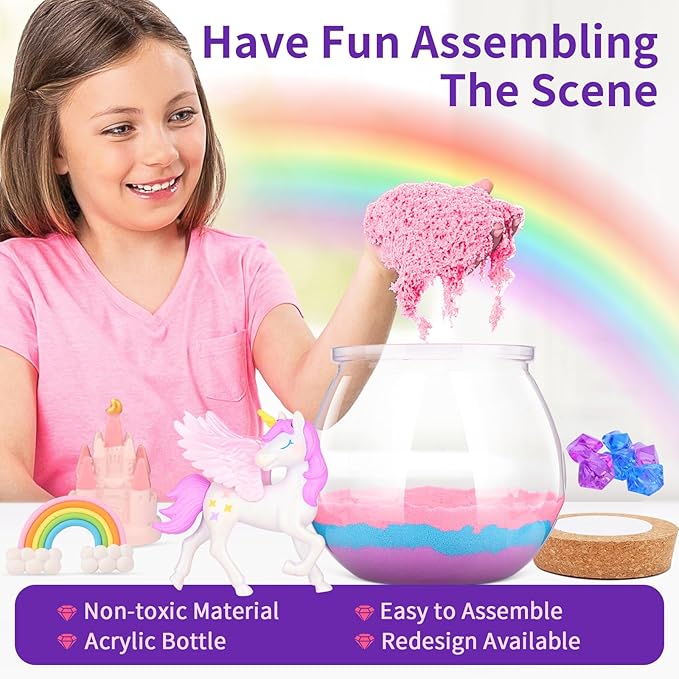 Envyvip Unicorn Gifts for Girls 4-12 Years Old, Unicorn Crafts Kit for Kids, Light Up Decoration with Remote Control - Arts and Crafts for Kids, Birthday Gifts Toys for Girls Age 4 5 6 7 8 9 10 11 12