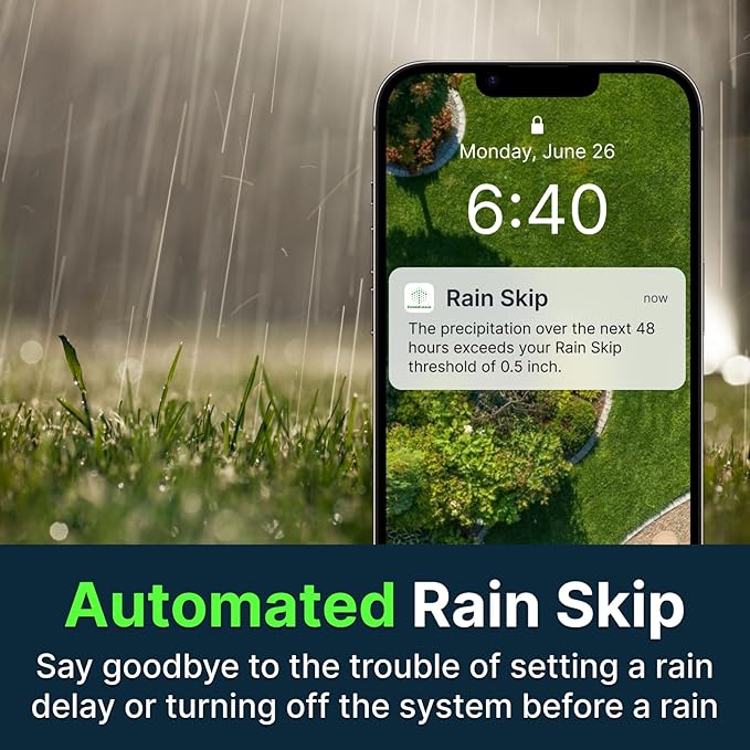 ImoLaza Smart Sprinkler Controller Evapotranspiration Master: 12 Zones WiFi Irrigation Controller with Automated Watering and App Control, Save Water Through Rain, Freeze, Wind and Saturation Skip