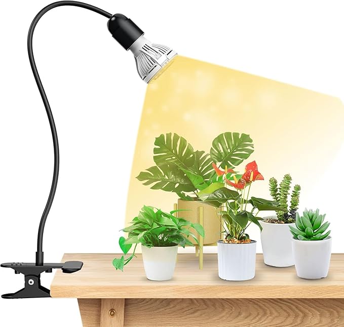 SANSI LED Grow Lights for Indoor Plants, Lifetime Free Bulb Replacement 150W Full Spectrum Gooseneck Clip Plant Light with Optical Lens for High PPFD Growing Power, Grow Lamp