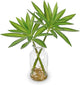Artificial Plants Stems in Glass Vase with Faux Water,Fake Silk Plant Dracaena Leaves for Centerpiece Table Decorations Farmhouse Wedding Home Greenery Decor (Green)