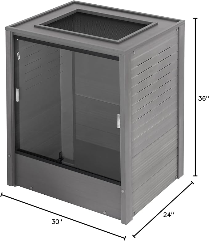 New Age Pet® Madagascar Vertical Reptile Lounge Habitat, (30" L x 24" W x 36" H) Arboreal Chameleon Cage Made with ECOFLEX®, Non-Toxic & Eco-Friendly Materials, Quick & Easy Assembly