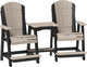 LuxCraft Poly Tete-a-Tete Patio Table and Counter Height Balcony Chairs with Umbrella Hole, Weatherproof Outdoor Patio Furniture Set for Outside - Amish Made in USA (Weatherwood & Black)