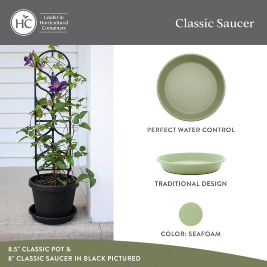 The HC Companies Classic Round Planter Pot, 12 Inch, Seafoam, 2-Pack