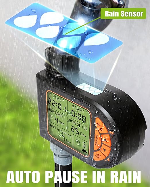 Breeze Touch 120FT Automatic Drip Irrigation Kits with Garden Timer, Garden Watering System for Lawn, Quick Connector Design Irrigation System Kit with Easy Programmable Water Timer