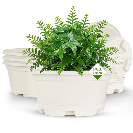 KPUVX 5 Packs 13 inch Plant Pot with Saucer