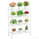 SORCEDAS 4 Tier Metal Plant Stand Indoor Outdoor Corner Flower Shelf