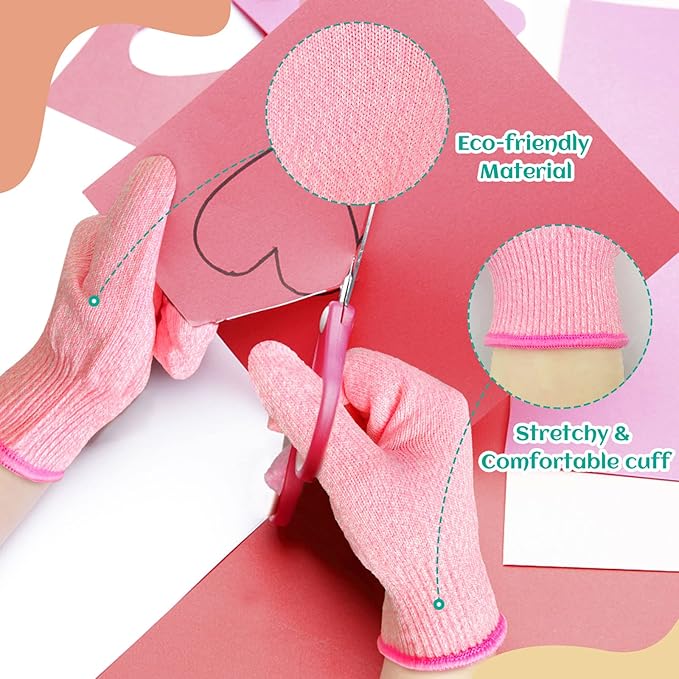 Evridwear Cut Resistant Gloves for Kids 7-9 Years, Level 5 Protection Cutting Gloves Food Grade for Cooking, Whittling, Wood Carving, Gardening and DIY