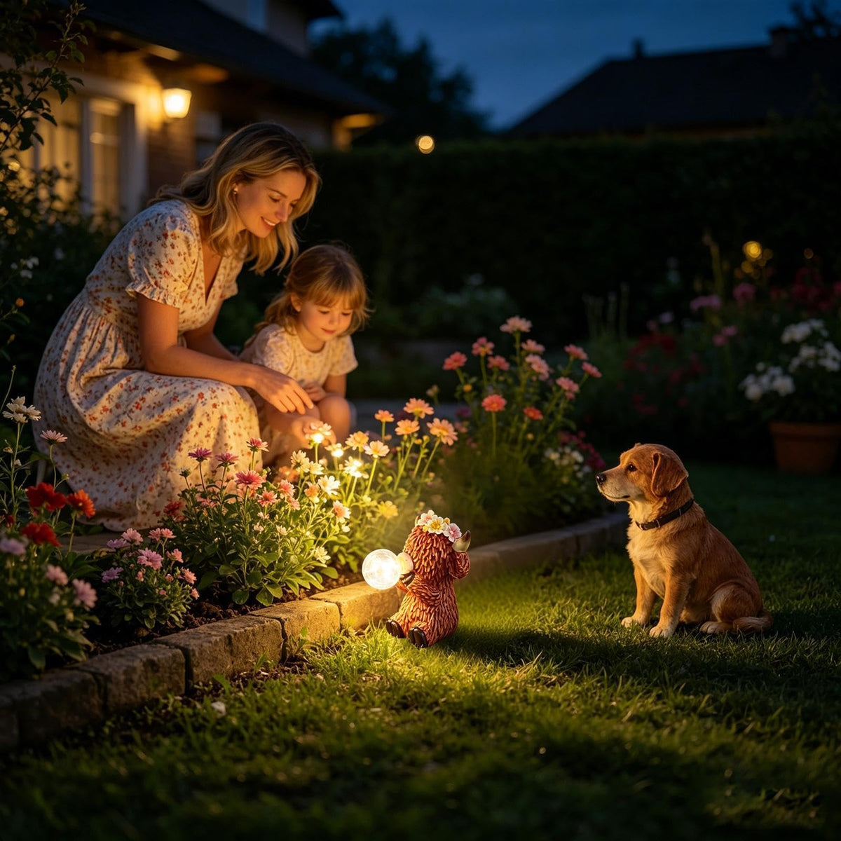 Cow Garden Decor Solar Light Up Funny Resin Figurines
