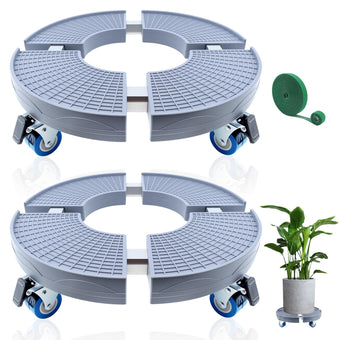 Plant Caddy with Wheels, 15-20 inch Adjustable Rolling Plant Stand, 2 Pack