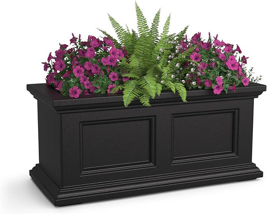 Mayne Fairfield 2-Foot Window Box – Self-Watering, Weather-Resistant Planter for Flowers – Durable Design for Outdoor Use, Perfect for Windows