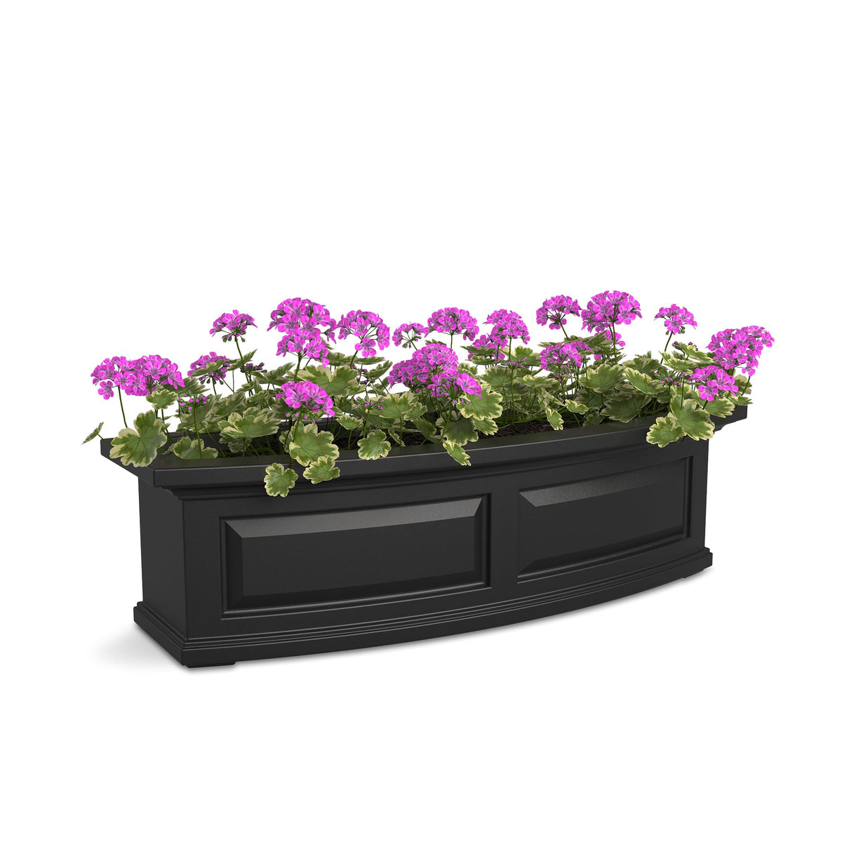 Mayne Nantucket 36in Self-Watering Rectangular Window Box Planter, Black