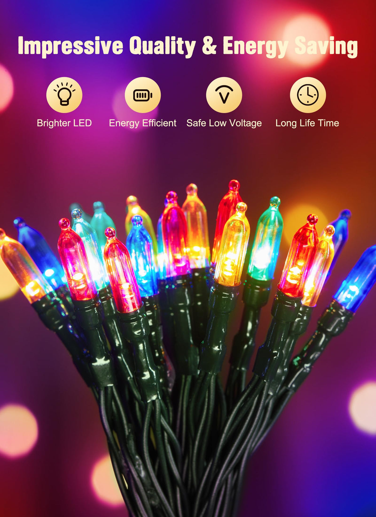 Brightown 8ft 20LED Battery Operated Christmas String Lights with Timer