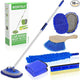 Wontolf 62'' Car Wash Brush With Long Handle - Chenille Microfiber Mop Mitt, Cleaning Kit, Windshield Window Squeegee, Duster, Microfiber Towels, Wheel Tire Brush for Cars, RV, Truck, Boat