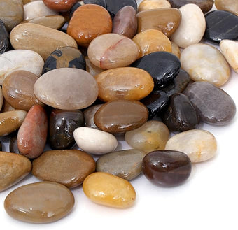 Calofulston 10LB River Rocks for Plants, Decorative Polished Stones for Garden Landscaping, Planters, Indoor and Outdoor Decor, Mixed Color, 1-1 3/4 Inch