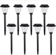 voona Solar Outdoor Pathway Lights Matt Black Stainless Steel Painted LED Lights for Garden Landscape Path Yard Driveway (black-8pack)