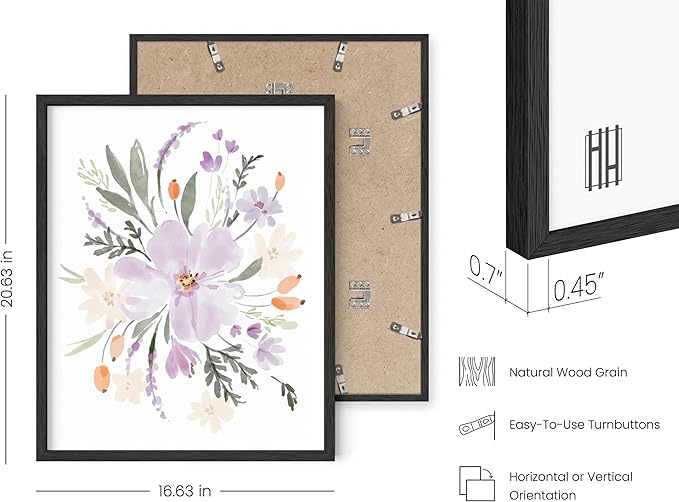 HAUS AND HUES Bouquet Set Art Print Set of 4 16x20 - Framed Black