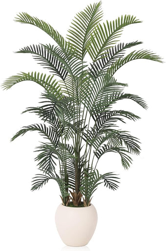 Verinatural Artificial Palm Tree Plant - 7FT Tall Fake Tree with Realistic Look & UV Protection - Large Indoor Outdoor Faux Floor Plant for Home Office Decor