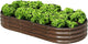 SnugNiture 6x3x1ft Raised Garden Bed Kit, Outdoor Oval Metal Garden Planter, Ground Planter Box for Gardening Vegetables Flowers, Brown